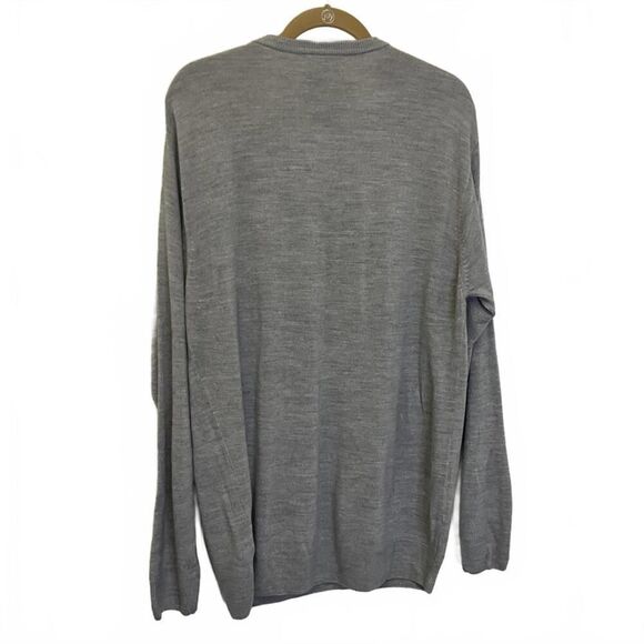 Vintage Towncraft Men's Size Large Grey 100% Acrllyic V Neck Long Sleeve Sweater - Picture 5 of 8